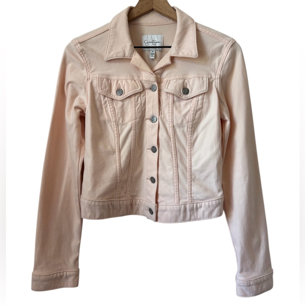 Jessica Simpson Pixie Stretch Denim Jacket Peach … - image 1